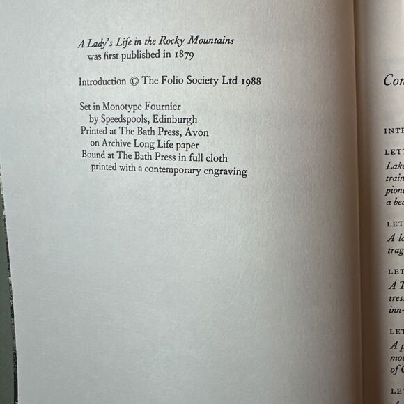 FOLIO SOCIETY:  A LADY'S LIFE IN THE ROCKY MOUNTAINS by ISABELLA BIRD - Picture 4 of 5